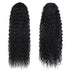 Long Curly Drawstring Ponytail - 30” Synthetic Clip In Extensions, Black Color for Women