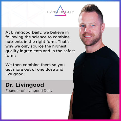Livingood Daily High Dose Vitamin C Powder Supplement - 2,600mg Ascorbic Acid for Immunity & Skin Health - 30 Servings