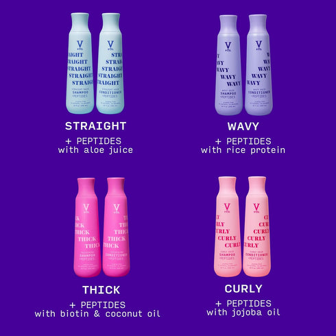 V&Co. Beauty Wavy Hair Conditioner with Peptide Technology, 12 oz