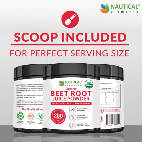 Organic Beet Juice Powder - Cold Pressed 20:1 Concentrate - Nitric Oxide Circulation Support - 57 Servings, 7oz
