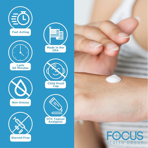 Focus Healh AneCream - Topical Lidocaine Cream 4% 30 Gram Tube