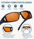 BLUELESS Fitover Glasses for Computer, Blue Blocking with Orange Tinted Sleep Glasses, Tortoise
