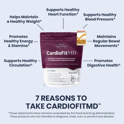 1MD Nutrition CardioFitMD - Vegan Beets Superfood Heart Health Powder - Nitric Oxide Supplement for Blood Pressure