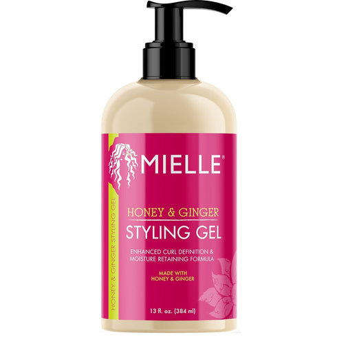 Mielle Organics Honey & Ginger Styling Gel - Enhanced Curl Definition with Aloe for Dry, Curly Hair, 13 Ounces