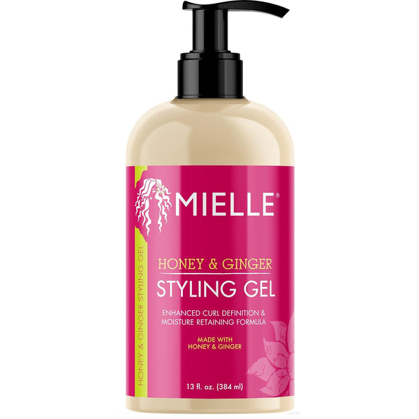 Mielle Organics Honey & Ginger Styling Gel - Enhanced Curl Definition with Aloe for Dry, Curly Hair, 13 Ounces