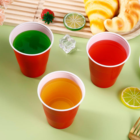 PLMMOUT 240 Pack Cups,12 oz Red Plastic Shot Cups, Disposable Party Cup, Red Plastic Drinking Cup for Wedding Picnics