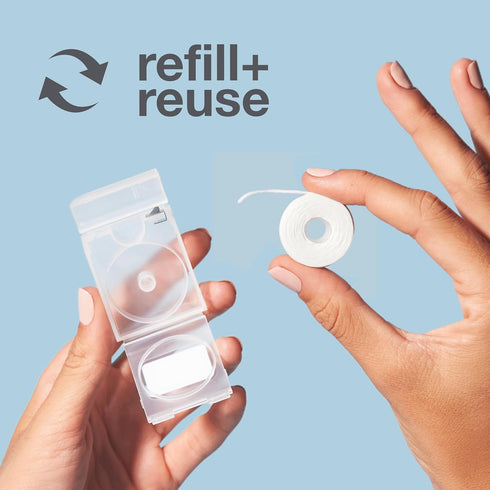 Davids Expanding Dental Floss Refills, 2 Spools, 250+ No Break Woven Strands, Vegan, Kid Friendly, 66 yd