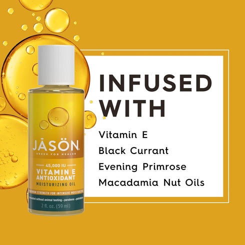 JASON Vitamin E Moisturizing Oil, 45,000 IU, Maximum Strength, 2 Fluid Ounces