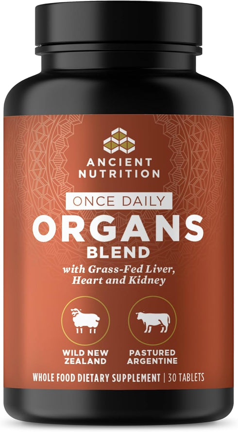 Ancient Nutrition Organ Supplements - Once Daily Grass-Fed and Wild Organ Complex Capsules for Liver, Heart, Kidney