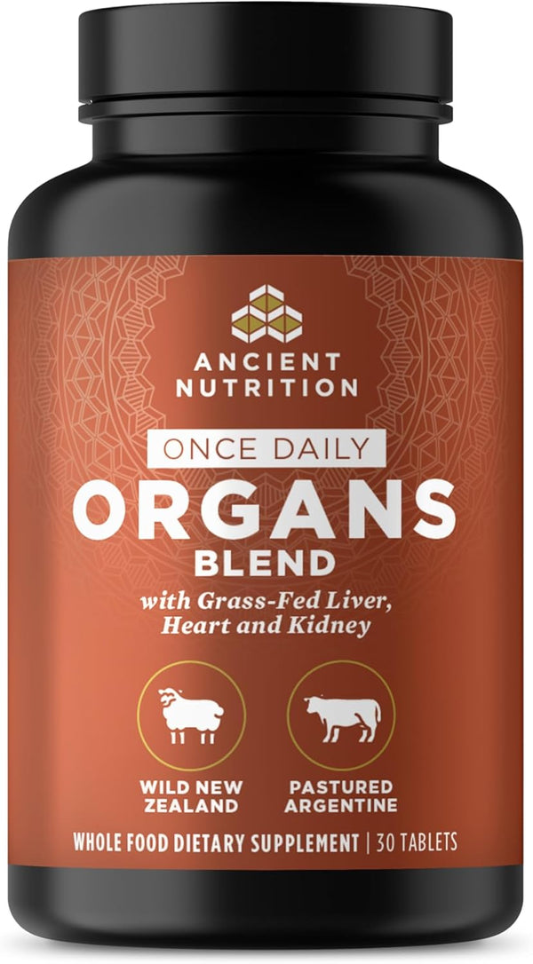 Ancient Nutrition Organ Supplements - Once Daily Grass-Fed and Wild Organ Complex Capsules for Liver, Heart, Kidney
