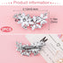 PAGOW Hair Clips, 2Pcs Crystal Flower Bridal Hair Accessories, Silver Rhinestone Hair Pins for Brides Women Girls