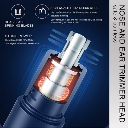 Nose and Ear Hair Trimmer Clipper, Professional Facial Hair Trimmer for Men and Women with Dual Edge Blade