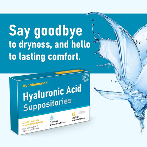 Peralpow 10 12 Count Hyaluronic Acid Vaginal Suppositories mg for Women | Vaginal Moisturizer for Dryness, Itching