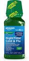 Amazon Basic Care Nighttime Cold & Flu Relief - Pain Reliever, Cough Suppressant, Antihistamine Liquid, 8 fl oz