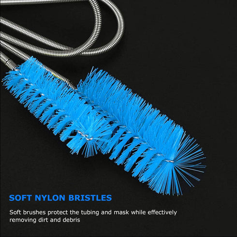 CPAP Tube Cleaning Brush - 7 Feet Flexible + 7 Inches Stainless Steel Wire Bristle Brush for 22mm Diameter Tubing