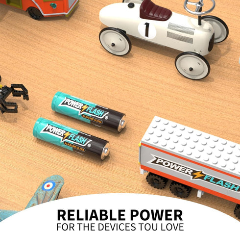 POWER FLASH 24 Pack 10 (24) Alkaline Battery,AAA Batteries Long-Lasting Power, Leakproof Design, Years Shelf Life
