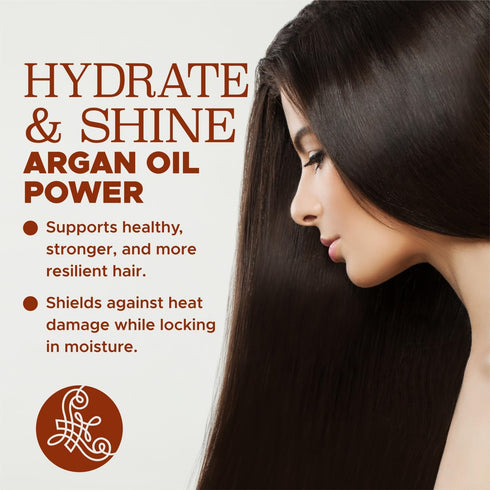 L LUSETA Argan Oil Hair Serum, 100% Pure for Frizzy Control, Repair & Shine, 3.38 Fluid Ounces
