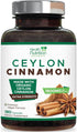 Pure Cinnamon Capsules 1800mg - Certified Organic Ceylon Cinnamon Powder, Non-GMO, Gluten Free, Vegan, 180 Count