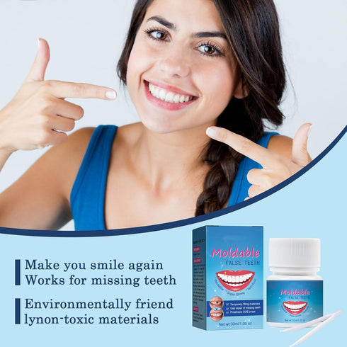 30 ml Temporary Teeth Replacement Kit, Tooth Repair Kit - Moldable Thermal Fitting Beads for Filling Missing Broken
