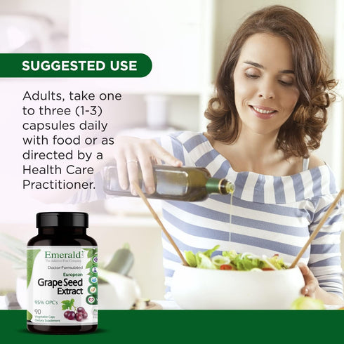 EMERALD LABS European Grape Seed Extract - 90 Vegetable Capsules - Antioxidant & Immune Support for Healthy Blood Flow