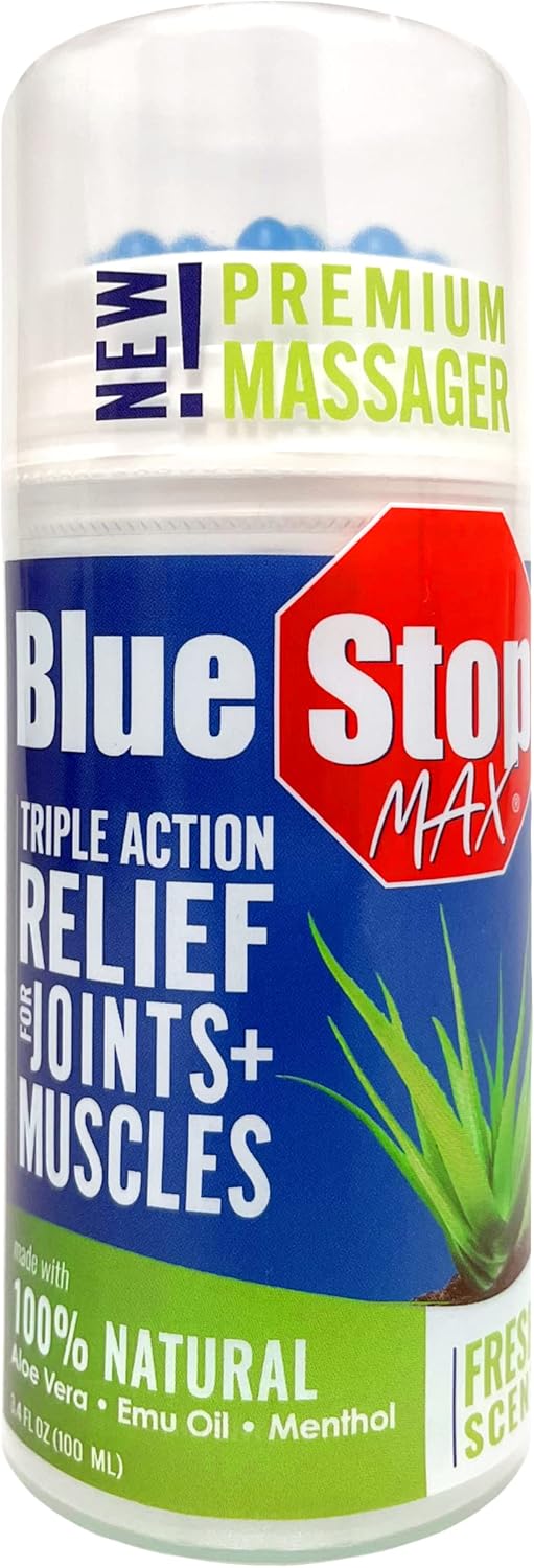 Blue Stop Max Applicator, Fast-Acting Massage Applicator for Sports Cream, Elbow Relief, Muscle & Joint Soreness - 1