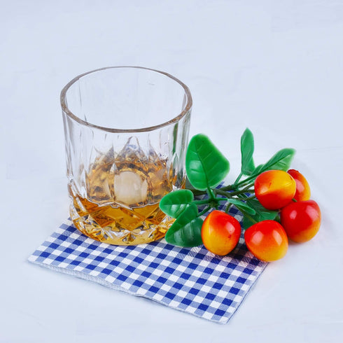 Gatherfun Cocktail Napkins 3-ply, 80PCS Blue and White Gingham Disposable Paper Napkins for Restaurant Bar Picnic