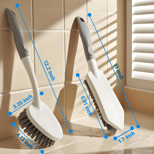 SSINBOANGI 2 Pack Set Heavy Duty Scrub Brush with Hard Bristle, Cleaning Brush Designed for Bathroom, Shower, Bathtub