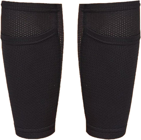 Soccer Shin Guard Sock, Leg Performance Support Compression Calf Sleeves with Pocket