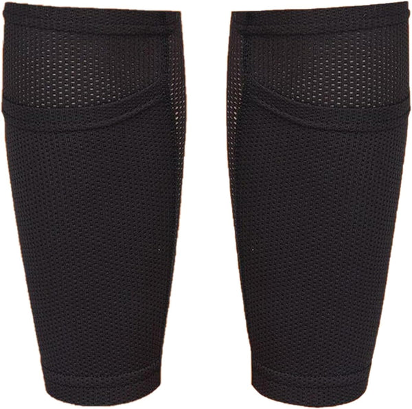 Soccer Shin Guard Sock, Leg Performance Support Compression Calf Sleeves with Pocket