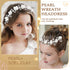 Wedding Hair Accessories for Kids, White Flower Headband Pearl Hair Dress for Girls and Flower Girls Communion