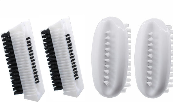 U/B Nail Hard Brush, 4 PCS Hand Hard Brush Cleaner Scrubbing Kit for Nails and Toes, Double-Sided Scrub
