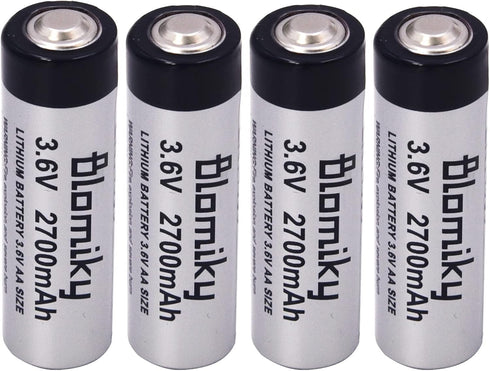 Blomiky 4 Pack 3.6V 2700mAh ER14505 Lithium AA Size Li-SOCL2 Battery for Smart Electronic Sensor Gas Water Meter 14505 4