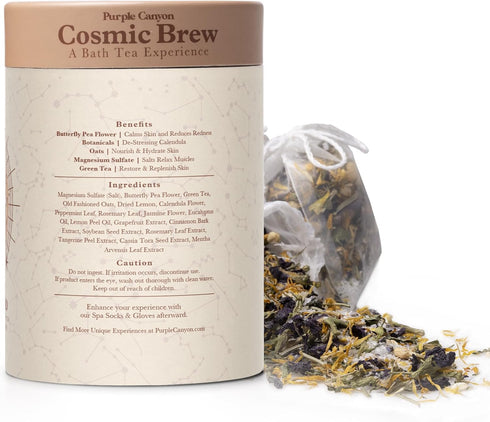 Solar Blend Bath Tea by Purple Canyon - 3 Reviving Bath Soaks with Eucalyptus, Peppermint, Calendula, Dried Flowers