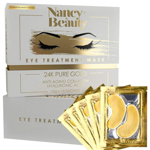 Under Eye Patches - 24K Gold Mask for Dark Circles, Anti-Wrinkle Treatment, Collagen Patch & Gel Pads, 20 Pairs
