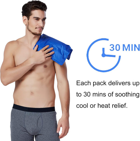 Koo-Care Large Gel Ice Pack for Injuries, Reusable Flexible Hot Cold Therapy Compress for Pain Relief
