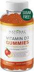 Sugar Free Vitamin D3 K2 Gummies - 5000 IU D3 + 80 mcg K2 MK7 - Natural Peach Flavor - Adults Supplement