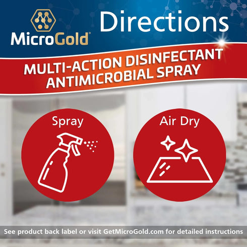 Multi-Action Disinfectant Antimicrobial Spray, 24 Fluid Ounces, Kills 99.9% of Viruses and Bacteria, 6 Pack, Tested for