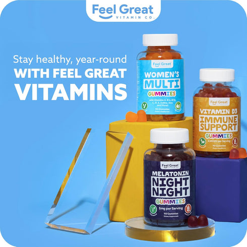 Multivitamin Gummy for Women by Feel Great Vitamin Co, Chewable Supplement with Vitamins A, B, C, D, E, Biotin