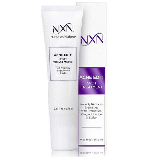 NXN Acne Edit Spot Treatment with Probiotics, Licorice Root, Ginger, and Colloidal Sulfur for Rapid Acne Reduction