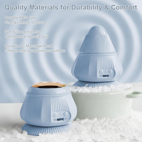Mini Hands-Free Muscle Massager with Heat & Vibration, Compact Deep Tissue Trigger Point Recovery Massager with Suction