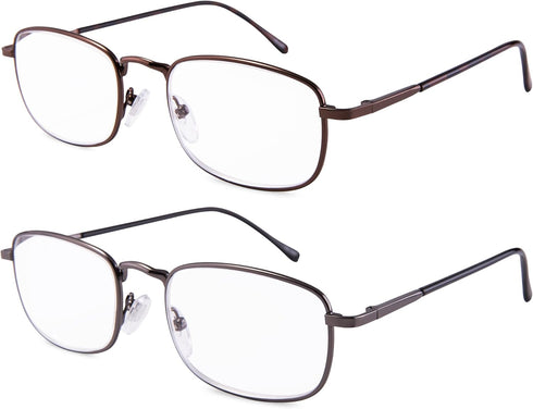 EYEGUARD 2 Pairs Spring Hinge Reading Glasses for Men Women, Readers 3.00