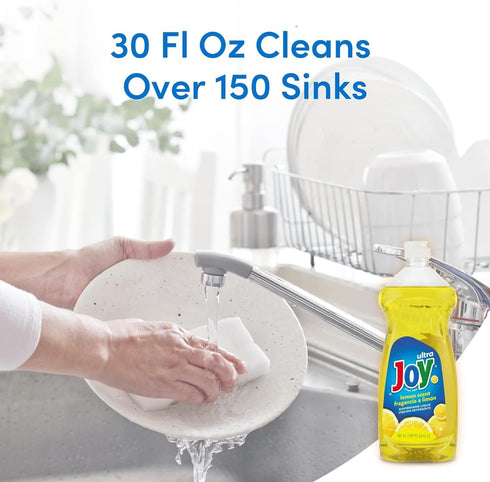 JOY Ultra Dish Soap Liquid, Lemon Fresh Scent, 30 Fl. Oz, Pack of 3, Yellow