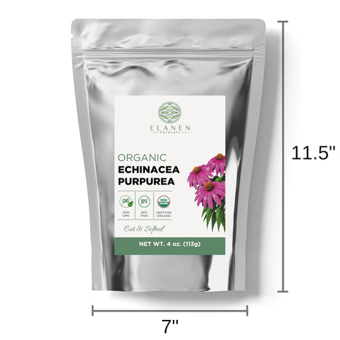 Organic Echinacea Purpurea 4 oz. (113g) Premium Dried Tea, USDA Certified Organic, Cut & Sifted Purple Coneflower