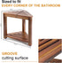 13.5in, Shower Foot Rest Acacia Wood Shower Stool for Shaving Legs, Small Foot Stool with Storage Shelf, for Inside