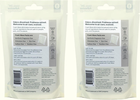 Fresh Wave Odor Removing Fresh Pod - 2 Refillable Pods & Packs, Natural Plant-Based Odor Eliminator