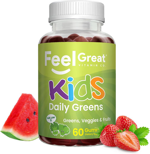 Feel Great Super Green Gummies for Kids | Fruit and Vegetable Gummies