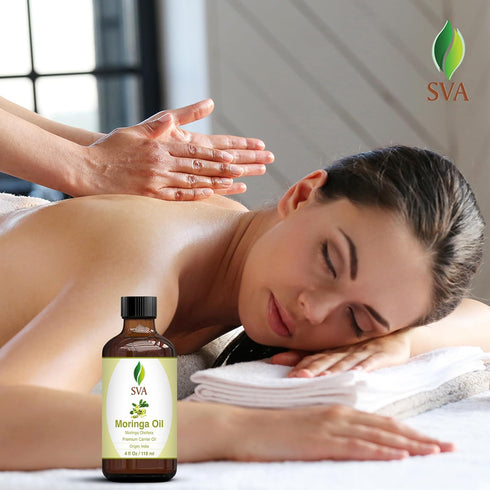 SVA Moringa Seed Oil - 4 Fl Oz – 100% Natural Cold Pressed Oil for Face, Skin Care, Hair Care, Scalp & Body Massage
