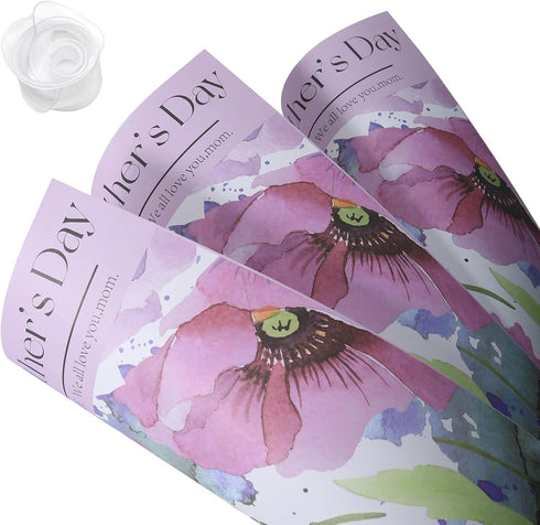 HYSSINOWRAP 20 Sheets Mother's Day Gift Paper, DIY Crafts, Gift Packaging Size 11.8 * 19.7 Inch (Purple)