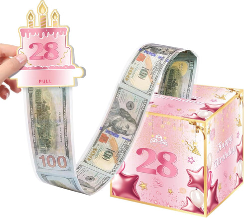 Joycard 28th Birthday Money Box for Women or Her, 28 Years Old Birthday