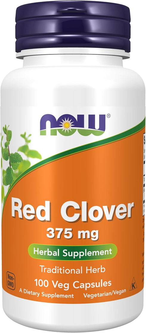 NOW Supplements Red Clover | 375 mg | 100 Veg Capsules | Herbal Supplement